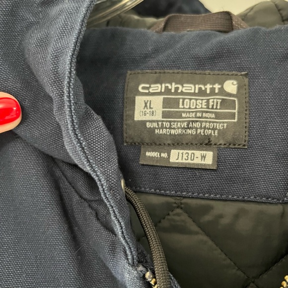 Carhartt Women’s Loose Fit Hooded Jacket Navy Blue XL Like New - Picture 4 of 5